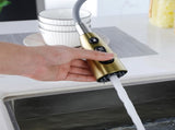 Gold Kitchen Faucets with Pull Down Sprayer, Kitchen Sink Faucet with Pull Out Sprayer,Fingerprint 93404954