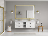 60 x 48 Inch LED Bathroom Mirror with Aluminum Frame, Wall Mounted Vanity Mirror, Anti-Fog, Memory, W2287P279113