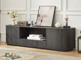 64-Inch Wavy TV Stand, Rounded Sideboard, Storage Cabinet, Wooden Vertical Stripe Cabinet for Living W1162P309020