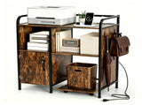 1 Cabinet Door 3-Layer Printer Rack P2 Particleboard Iron Pipes & Melamine Veneer Powder-Coated 68132661