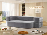 78.7" Modern 2-in-1 Foldable Sofa with Functional Blanket and 2 Soft Pillows,Comfortable Plush W3219P317385