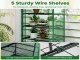 Green 5-Tier Mini Greenhouse with PE Grid Cover, Tool-Free Assembly Portable Grow Tent for Indoor 52136707