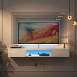 ZNTS Floating TV Stand Wall Mounted with 16 Color LEDs,63" Modern TV Stand,Floating TV Cabinet W132166344