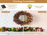 24" Pre-Lit Christmas Wreath - 35 Warm White LEDs6 Pine Cones, 105 Branch Tips 32688363