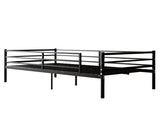 Twin Size Metal Bed Frame for Kids, Low Profile Platform Bed with Surrounding Guardrails and Metal W5635P548292