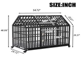 55" Heavy Duty Dog Crate Large Dog cage Strong Metal Dog Kennels and Crates for Large Dogs with 4 W206P453115