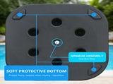 24 lb. Square Patio Umbrella Base Outdoor Umbrella Stand for Use with Patio Table in Black 23490773