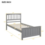 Wood Platform Bed Twin size Platform Bed, Gray 53425771
