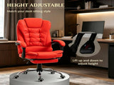 Red Executive Office Chair High Back Reclining Computer Chair with Footrest And Armrest for 09013473