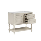 36" Bathroom Vanity Cabinet Sink Combo Set, Undermount Ceramic Sink, Free Standing Vanity Set N710P250654Y