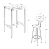 Bar table, equipped with 2 bar stools , with backrest and partition W578P303857