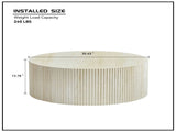 Faux travertine Round Coffee Table with Eye-Catching Relief Design, Travertine W876P362386