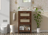 24" Bathroom Vanity with Integrated Ceramic Sink, Bathroom Cabinet with 1 Deep 1 Tip-Out N710P293990P