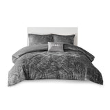 Full/Queen Velvet Duvet Cover Set with Throw Pillow B03596050