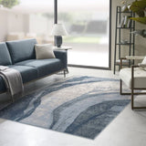 Abstract Wave Area Rug B03597941