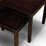 2-Piece Eucalyptus Nesting Table Set, Espresso B046125049