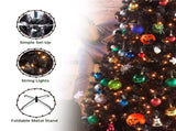4.5Ft Pre Lit Fir Christmas Tree with Incandescent Warm Lights, Black 33670238