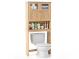2-Door 3-Shelf MDF Toilet Cabinet with Melamine Finish Bathroom Vanity 23.23*8.66*66.93in Oak 04430980