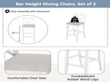 Farmhouse 48"Rectangular Wood Bar Height Dining Set Kitchen Breakfast Nook with 2 Chairs for N717P498378B