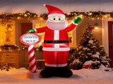 8.2FT Lighted Christmas Inflatable Decoration, Inflatable Santa with North Pole Road Sign, Funny 52233352
