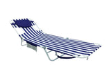 Face-Down Folding Beach Lounger with Backpack Straps, Blue & White Stripe 73264804