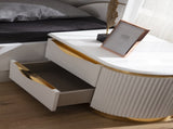 Laura Gold Detailed Left 2-Drawer Nightstand made with Wood in White B00955979