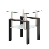 ZNTS 1-Piece Modern Tempered Glass Tea Table Coffee Table End Table, Square Table for Living Room, W241104199