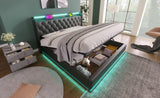 King size Upholstered, 360 surround LED function, Buttons/Apps/Remote Control, hydraulic storage N736P188808B