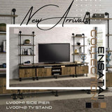 Rustic Oak and Black 2-Shelf TV Stand B062P209172