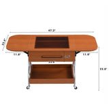 Modern Extended Coffee Table with Wheels, Folding Coffee Table with 1 drawer and 2-Tier Storage, GL-N735P231426N