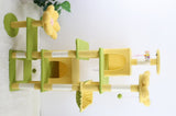 71 inch flower cat tree with large condo removable flower cushion and hammock yellow W243P326629