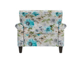 Barnet Accent Chair in Pastel Blue and Gray Floral with Solid Wood Legs B127P495064