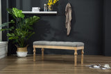 Habit Solid Wood Button Tufted Dining Bench, Grey T2574P164609
