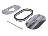 15" Oval Half Finned Polished Aluminum Air Cleaner Filter Fits for Chevy Ford Mopar SBC BBC 350 24596403
