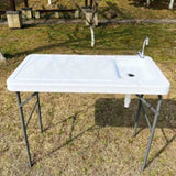 Outdoor Fish and Game Cutting Cleaning Table w/Sink and Faucet 16689897