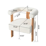 Mid-Century Modern Barrel Accent Chair, Upholstered Kitchen & Dining Room Chairs with Arms, Teddy N765P183819W