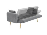 71.7 - inch Grey Teddy Fleece Sofa Bed with Two Included Throw Pillows W3356P298514