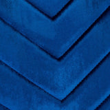 Eva 2 Piece Stainless Steel Legs Chair Finish with Velvet Fabric in Blue 733569303144