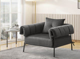 Upholstered Comfy Reading Chair, Modern Velvet Accent Chair,Large Lazy Arm Chair with Soft Cushion, T3593P362909