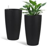 Indoor/Outdoor Modern The appearance is made of imitation rattan Design Planter,22.5 inch Black W2885P253132