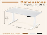 White 55" Electric Standing Desk with Dual Motors, 3 Memory Settings Sit-Stand Desk for Home Office 10820626