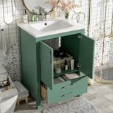 24'' Bathroom Vanity with Ceramic Sink Combo, Modern Freestanding Storae Cabinet with Silver N710P228364F