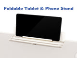 26 in Adjustable Height Personal Folding Table with Cupholder and Tablet Holder, White 57918338