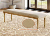 Oak Upholstered End of Bed Bench, Farmhouse Bedroom Bench Entryway Seat with Solid Wood Legs, 52 62441498