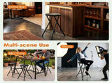 Foldable Backless Bar Stool, Waterproof HDPE Seat Counter Height Stool with Metal Frame, 330LBS 44714087
