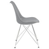 Grey and Chrome Padded Side Chair B062P153707