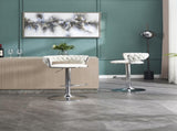 Set of 2 Bar Stools,with Chrome Footrest and Base Swivel Height Adjustable Mechanical Lifting Velvet W1249P247722