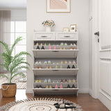 1250 White color shoe cabinet with 3 doors 2 drawers,large space for storage W1320P236450