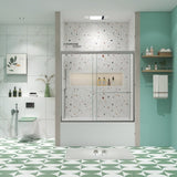 Bathtub Bypass shower door, sliding door, with 1/4" tempered glass and Chrome finish 56-60"x58" W2122131040
