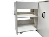 3 Tier Wooden Floor Standing Bookcase,Slide Out Drawer Storage Bookcase file cabinet,Pull Out Mobile W331P377340
